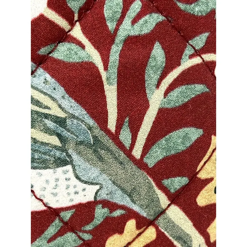 William Morris Strawberry Thief Red King Quilted Pillow Shams Set Pair Of 2